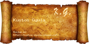 Kustos Gyula névjegykártya